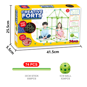 Kit de construction de <span class=keywords><strong>château</strong></span> de construction magique, bricolage, tiges lumineuses, tente de jeu pour enfants, pièces - Product Image 4