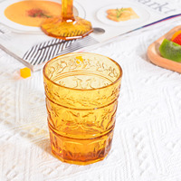 Samyo Verrerie personnalisée en relief mariage Noël wapiti ambre multicolore vintage verre à gobelet verres à vin rouge set