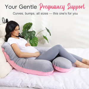 Oreillers de grossesse pour dormir, oreiller en forme de U de 55 pouces pour tout le corps et soutien de maternité pour le dos, les hanches, les jambes, le ventre, femme enceinte - Product Image 3