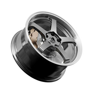 Jantes en alliage forgé classiques à 5 branches, finition Gunmetal usinée, lèvre polie, pour tuning de voitures JDM et drift - Product Image 4