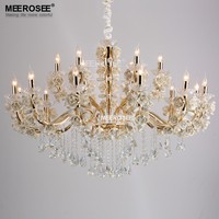 Lustre en cristal doré français MEEROSEE, candélabre de mariage, vente en gros MD2646