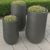 Jardinière d'extérieur en fibre de verre et ciment, grande taille, avec trou de drainage, écologique, durable, auto-arrosante, pour jardin et maison