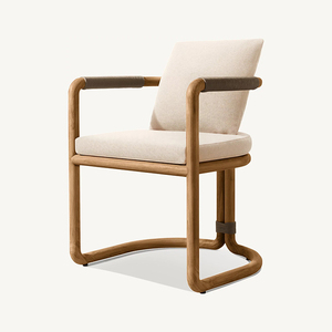 Juego de Comedor de Madera de Teca para Exteriores Moderno TG, Mesa y Sillas de Jardín Impermeables para Hotel, Parque, Patio, Villa - Product Image 3