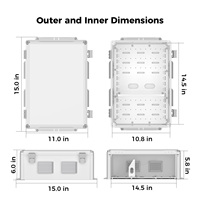 Caja de Conexiones Eléctrica Impermeable IP67 de Plástico ABS para Exteriores, Panel de Montaje Interno con Bisagras, Carcasa para Instrumentos Electrónicos