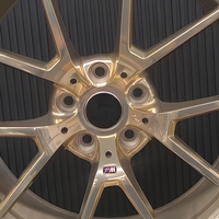 Jantes forgées Alpha polies or champagne, design multi-branches fendu 5X112 pour Audi RS4 Volkswagen Passat
