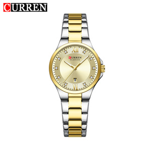 9107 CURREN Sport Business Women's Fashion Quartz Roman Dial Diamonds Waterproof Luminous Alloy Stainless Steel Band Watch - Product Image 1