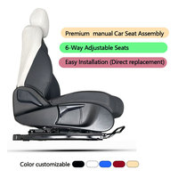 Sièges de voiture ergonomiques en cuir nano, réglables manuellement sur 6 axes, pour conducteur et passager, avec coussin en mousse haute confort pour berline et SUV