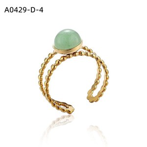 Amy Amy Fashion <b>Ring</b> <b>Gold</b> Plated Natural Stone Bezel Setting <b>Cocktail</b> <b>Ring</b> For Women Everyday Wear Trendy Jewelry A0429 - Product Image 4