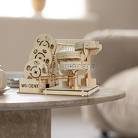 Kit de construction 3D en bois DIY : Tour d'engrenages mécanique découpée au laser pour circuit de billes – Jouet éducatif STEM pour enfants et adultes