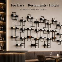 Étagère à vin murale en métal LED personnalisée, présentoir en fer pour salon, support mural pour bouteilles de vin pour bars et hôtels
