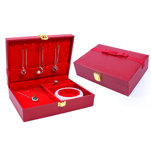Écrin à bijoux rouge exquis, style chinois traditionnel, vente en gros d'écrins à bijoux personnalisés de haute qualité - Product Image 3