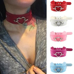 Collier ras du <span class=keywords><strong>cou</strong></span> punk cool pour femmes et hommes, style gothique, avec cœurs à pointes, en cuir PU, clouté, pour motards, mode rock - Product Image 6