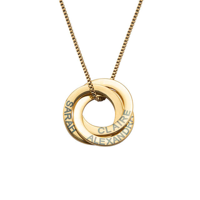 New Fashion Jewelry  Custom Engraved Russian Ring Necklace