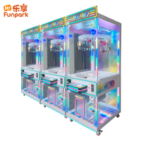 Máquina de grúa comercial con gabinete de acero industrial y vidrio templado, operada con monedas, juego de captura de premios para centro de juegos recreativos
