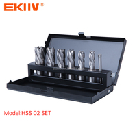 EKIIV 11 pièces HSS 12-27mm * 35/50mm Outil de découpe annulaire de haute qualité, foret magnétique, coupe-trou annulaire, fraise HSS