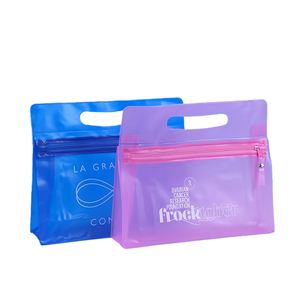 Custom Logo PVC Cosmetic Bag with Zipper and Handle, Waterproof Custom logo Transparent Bag for Promotional <b>Gift</b> Beach Bag - Product Image 1