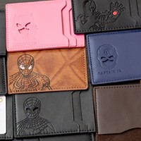Desain Pendek Klasik Multi-Kartu Desain Logo Bisnis Tempat Kartu Bat Hero Dompet ID Kulit PU Baru & Hadiah Bisnis Promosi