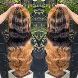 วิกผมบราซิลแท้แบบลอน<span class=keywords><strong>สวย</strong></span> สีเข้มด้านบน วิกผมลูกไม้โปร่งใส HD วิกผมลอนเด้งแบบไล่สีส้ม - Product Image 2