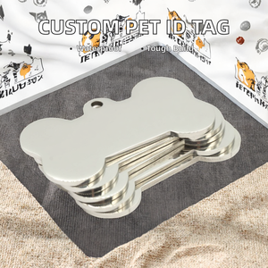 Personalisierbares, wasserdichtes, luxuriöses, schlichtes Haustier-ID-Anhänger aus Aluminiumlegierung in Knochenform, Sublimations-Halsbandanhänger mit Namensgravur - Product Image 4