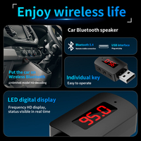 M10 USB BT 5.4 Audio-Aux-Empfänger Kabelloser Adapter Freisprecheinrichtung mit FM HD-Display für Auto, Heimlautsprecher, TV, PC, Computer