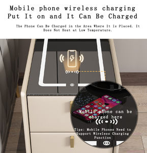 Soporte de noche inteligente, cajonera de almacenamiento con Bluetooth, altavoz, cargador inalámbrico, mesita de noche inteligente - Product Image 3