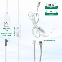 Contrôleur de lumière LED USB 5V avec variateur tactile et réglage de la luminosité, câble Pigtail RGB, OEM ODM