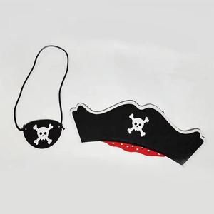 Chapeau de Capitaine Pirate en Feutre en Gros, Cache-œil de Pirate pour Fête Costumée, Masque Classique pour Enfants - Product Image 1