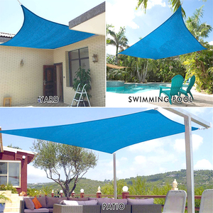Nouveau prix 2023 Voile d'ombrage <span class=keywords><strong>triangulaire</strong></span> bleue en HDPE pour extérieur 5x5x5 / Toldo Vela Triangular 5x5x5 / Voile Ombrage - Product Image 5
