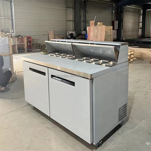 Sử Dụng Duy Nhất Nhiệt Độ Tàu Điện Ngầm Bánh Sandwich Bảng Prep Lạnh Bánh Pizza Truy Cập Với Đá Cẩm Thạch Hàng Đầu Tự Chọn Cho Salad Bar Trên Bán - Product Image 1