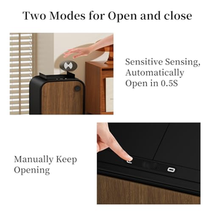 Poubelle design haut de gamme grande capacité style minimaliste luxe moderne du milieu du siècle en acier inoxydable - Product Image 2