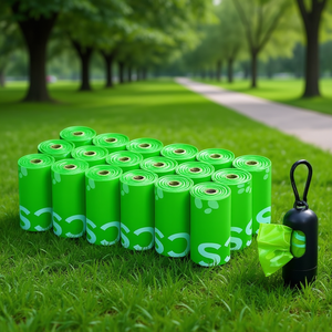 Dispensador de Bolsas para Excremento de Perro Color Verde Lima, Plástico Ecológico sin Perfume, para Eliminación de Desechos de Mascotas - Product Image 2