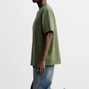 เสื้อยืดสตรีทแวร์แขนสั้น ปรับแต่งได้ 100% ผ้าฝ้ายเนื้อหนา เสื้อยืดเปล่าทรงโอเวอร์ไซส์ สำหรับผู้ชาย - Product Image 4