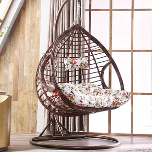 Chaise à bascule de jardin en rotin et osier, meuble suspendu pour Patio, CECL040