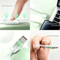 Câble USB Type C 6A de charge rapide pour téléphone Android, cordon de données TPE dégradé 100W, coloré, 1M 1.5M 2M, vente en gros OEM