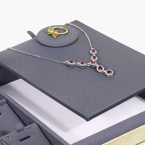 Luxury Stackable Jewellery Display Trays Display Ring Earrings <b>Bracelet</b> Necklace Pu <b>Leather</b> Jewelry Tray - Product Image 5