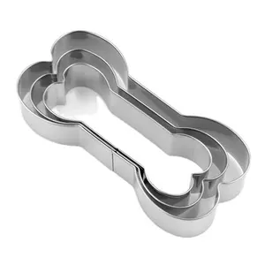 Cookies Mold Stainless Steel Lovely Dog Bone Shape Cookie Cutter Silver Cut Outs Mold Biscuit Cookies Cake Mold DIY Baking Tools