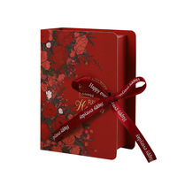 Boîte cadeau florale en forme de livre avec nœud en ruban, faite à la main, pour bonbons, chocolats, emballage de mariage, fête, vacances