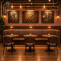 Meubles de restaurant Ron Group, table en bois massif, banquette en cuir à dossier haut, chaise rembourrée personnalisée de luxe