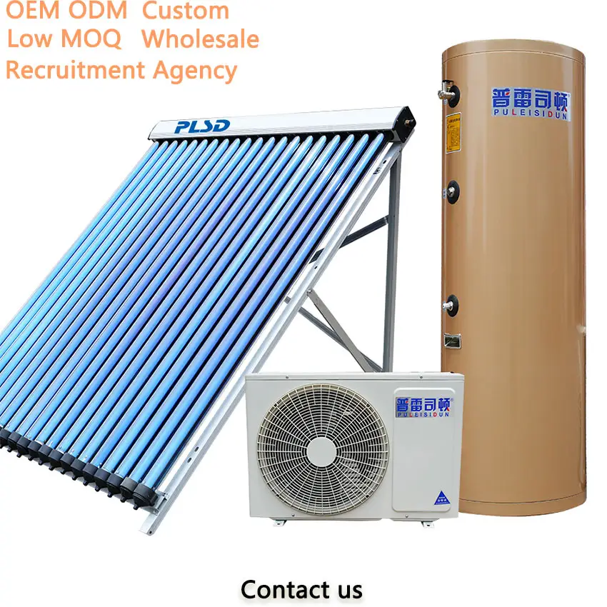 ODM OEM Supplier Hot 100L 200L compact pressurized residential Cheap 5-6 people air water mini solar water heater