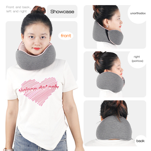 หมอนรองคอรูปตัวยูแบบเมมโมรี่โฟมพิมพ์โลโก้ได้ สำหรับเดินทาง ใช้ได้กับรถยนต์และเครื่องบิน ปลอกถอดซักได้ - Product Image 3