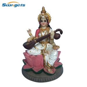Estatua de Dios Hindú <span class=keywords><strong>Vishnu</strong></span> y Laxmi Hecha a Mano en Poliresina - Product Image 5