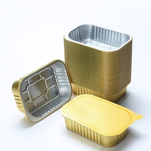 RE3G Boîte à déjeuner et à dessert jetable en aluminium noir et or de luxe moderne Ustensiles de cuisson pour micro-ondes Contenant en feuille d'aluminium - Product Image 4