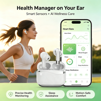 Écouteurs de jeu sans fil intra-auriculaires Mini TWS avec réduction de bruit active (ANC) et environnementale (ENC), et application d'assistant IA pour le sport et la musique