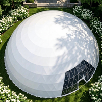 Dôme en mousse PVC blanc transparent de 8m et 10m, tente dôme hôtel, structure gonflable, architecture moderne en tissu blanc avec structure membranaire