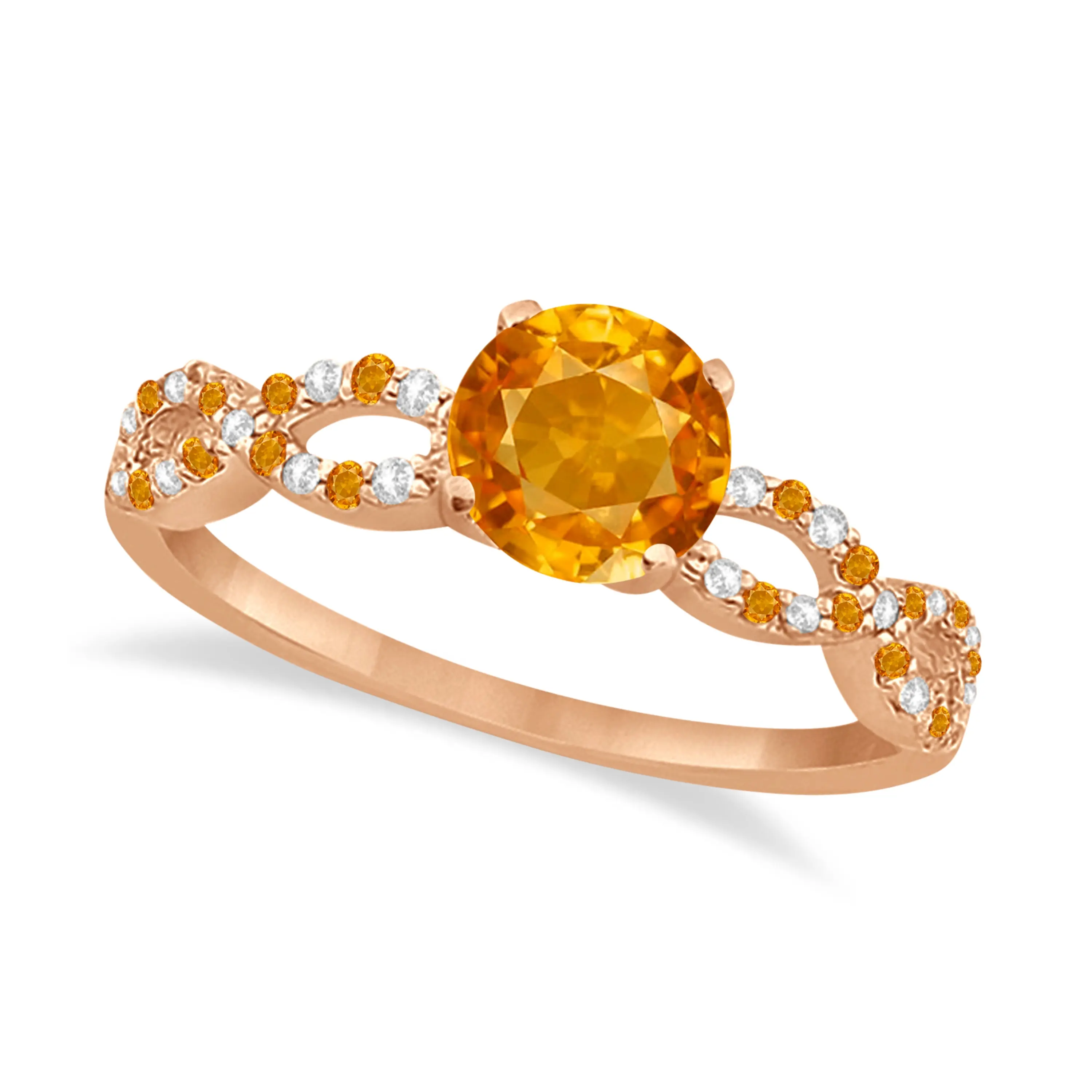 Rosé vergoldung Sterling Silber Orange Farbe Edelstein Schmuck Orange Farbe Zirkon Ring