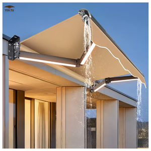Tenda da sole retrattile con telo in poliestere impermeabile, protezione solare per balcone, giardino e spazi esterni. - Product Image 1