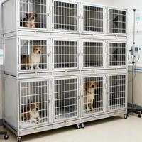 Cage pour animaux de compagnie en acier inoxydable multicouche respirante personnalisable spécifique aux hôpitaux pour chiens Design classique de luxe