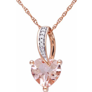 Collier en Morganite plaqué or Rose pour femmes, pendentif de mariage, nouveau Design, livraison gratuite - Product Image 1