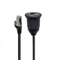 Cables de Comunicación de Red Ethernet Cat5 CAT5E RJ45 Macho a Hembra para Montaje Empotrado en el Tablero del Automóvil