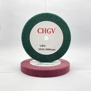 Roue à lamelles abrasive verte en nylon non tissé, <span class=keywords><strong>brosse</strong></span> à lamelles, tambour de polissage et de meulage, roue de polissage pour métaux - Product Image 1